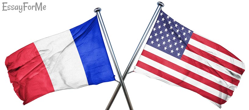 French and American Flags