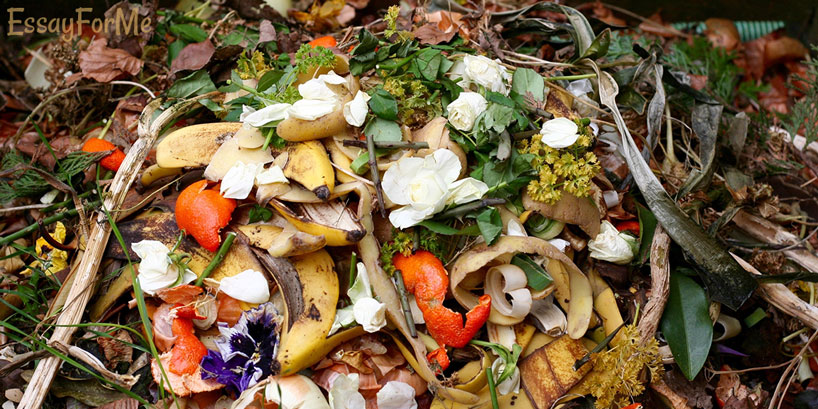 Household Waste Closeup Background