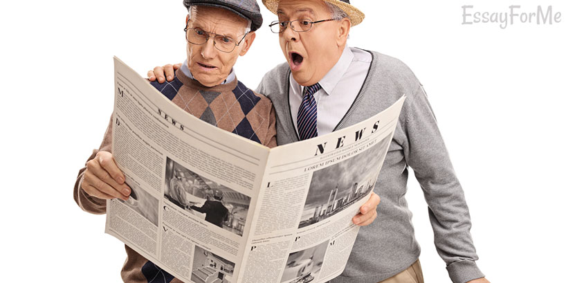 Surprised Man Reading Newspaper
